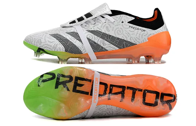 Adidas Blanco Naranja Asimétrico Cadarzo Jaula Impreso Geométrico Parte Superior Suelo Firme Zapatos de Fútbol 6