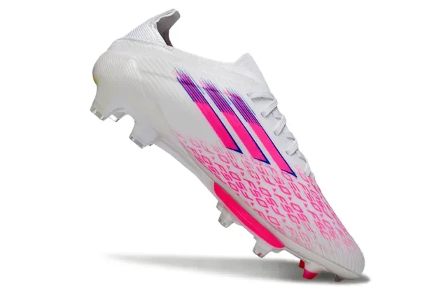 Adidas أحذية كرة القدم بيضاء وردية منخفضة القطع نصف الرجل upper شفاف TPU نعل أرضي ثابت 2