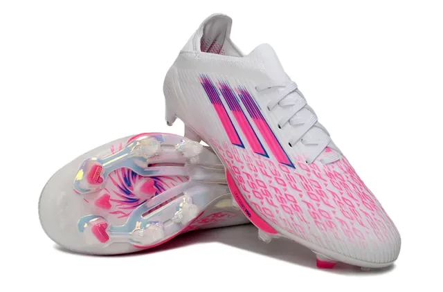 Adidas أحذية كرة القدم بيضاء وردية منخفضة القطع نصف الرجل upper شفاف TPU نعل أرضي ثابت 4