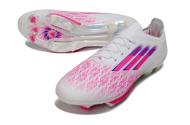 Adidas أحذية كرة القدم بيضاء وردية منخفضة القطع نصف الرجل upper شفاف TPU نعل أرضي ثابت 5