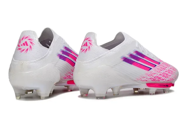 Adidas أحذية كرة القدم بيضاء وردية منخفضة القطع نصف الرجل upper شفاف TPU نعل أرضي ثابت 6
