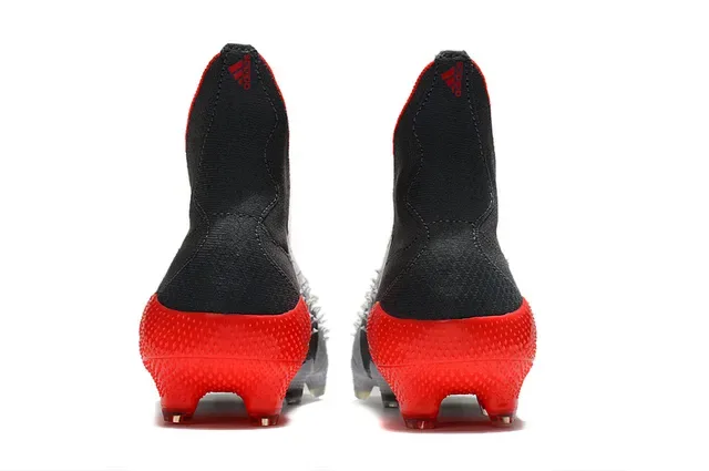 Adidas Zapatos de Fútbol Blancos Rojos Alto Corte Upper Texturizado para Terreno Firme 13