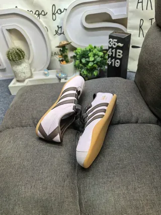 Adidas White Red Laceless Strap Closure Three Stripes Lifestyle Sneakers 6