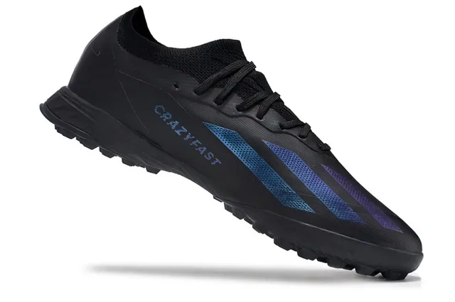 Adidas X Black Blue منخفض القطع ياقة محبوكة أحذية كرة القدم Turf 2