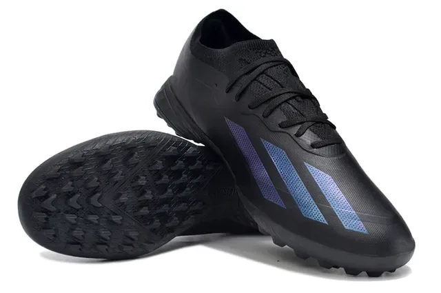 Adidas X Black Blue منخفض القطع ياقة محبوكة أحذية كرة القدم Turf 4
