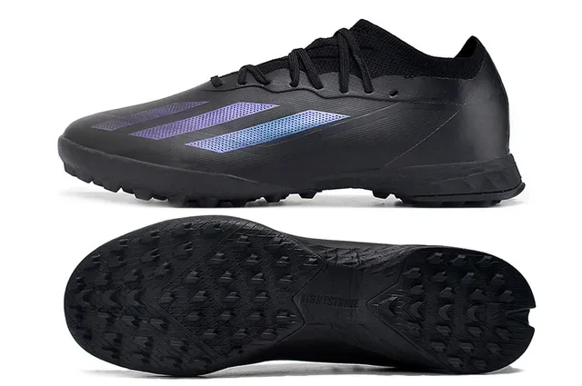 Adidas X Black Blue منخفض القطع ياقة محبوكة أحذية كرة القدم Turf 6