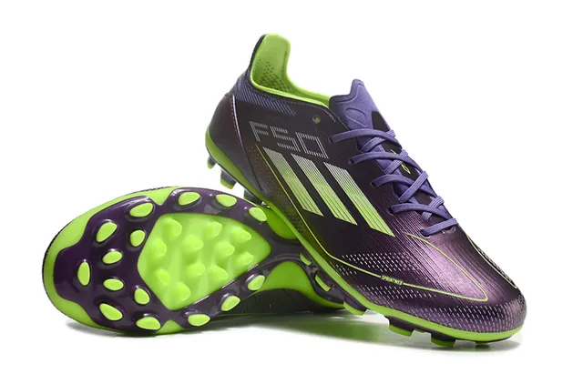Adidas X Purple Green Chaussures de football à tige basse en synthétique avec finition iridiscente pour terrain ferme 3