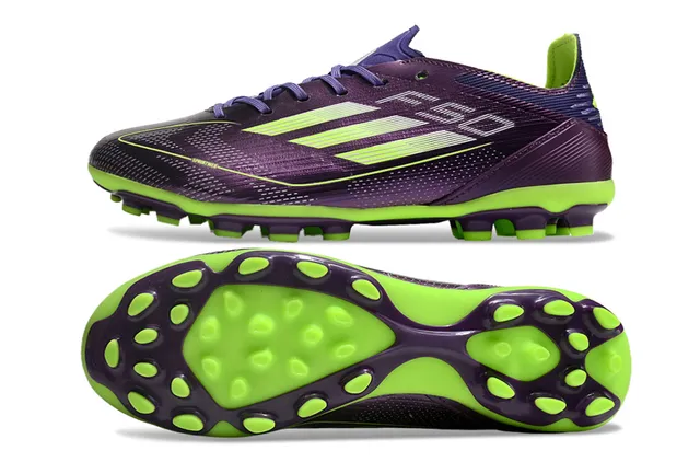 Adidas X Purple Green Chaussures de football à tige basse en synthétique avec finition iridiscente pour terrain ferme 5