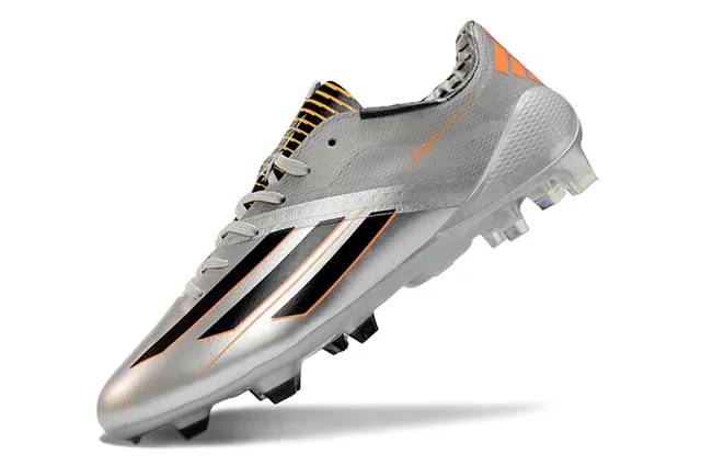 Adidas X Series Metallic Silver Black Orange أحذية كرة القدم للأرض الصلبة 3