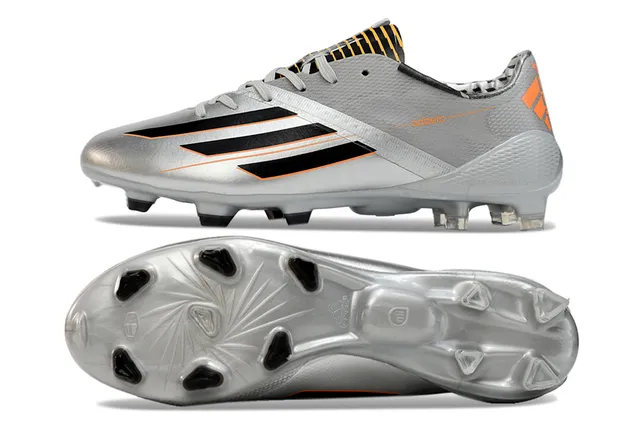 Adidas X Series Metallic Silver Black Orange أحذية كرة القدم للأرض الصلبة 6