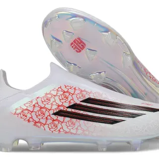 Adidas X Speedflow Blanc Rouge Rose Chaussures de football sur terrain ferme