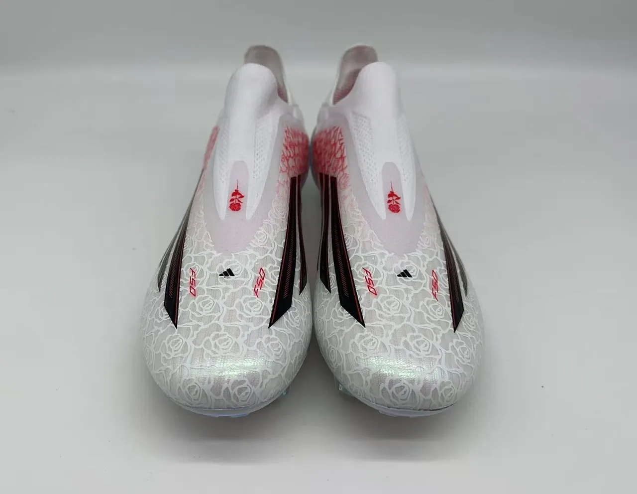 Adidas X Speedflow Branco Vermelho Rosa Sapatos de Futebol para Campo Firme 3