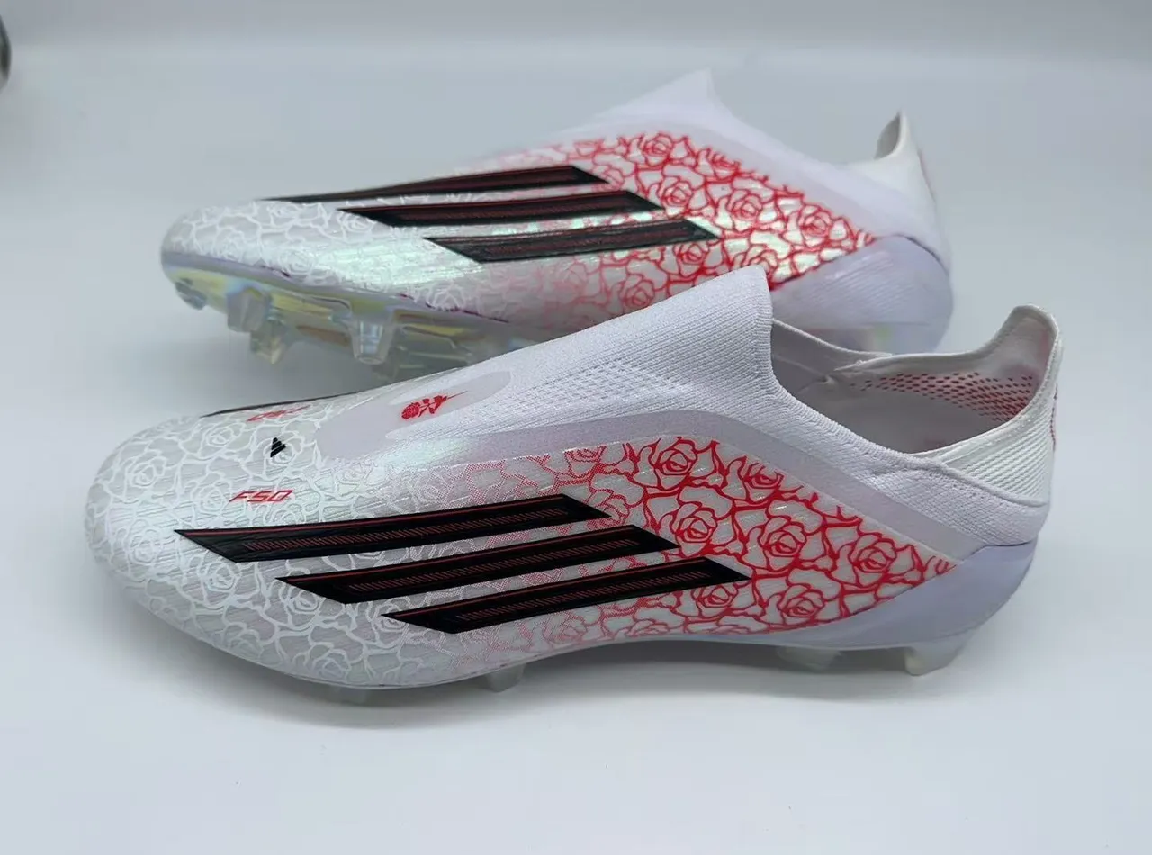 Adidas X Speedflow Branco Vermelho Rosa Sapatos de Futebol para Campo Firme 5
