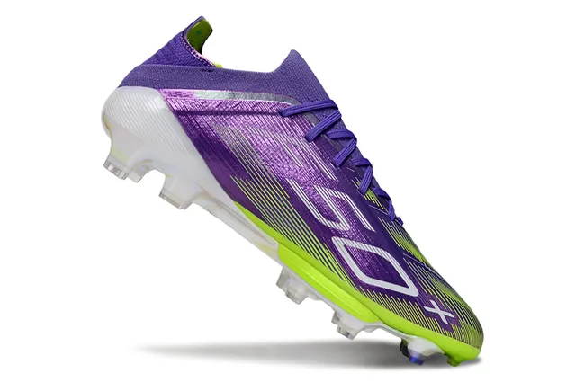 Adidas X Speedportal বেগুনি নিয়ন লাইম ফার্ম গ্রাউন্ড ফুটবল জুতা 2