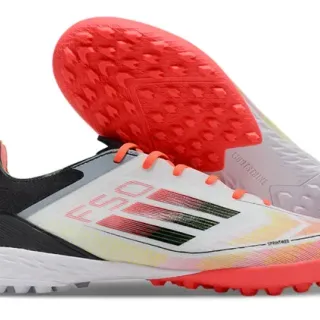 Adidas X White Orange Low-Cut Molded Conical Studs Turf Soccer Shoes