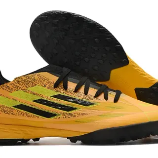 Adidas Sapatos de futebol turf amarelo preto low-cut com cadarços upper text-print