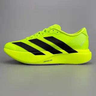 Adidas 黄色黑色霓虹针织鞋面三条纹品牌跑鞋