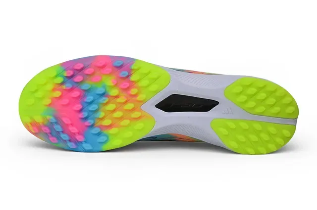 Adidas Yellow Multicolor Neon Synthetic Upper Tie-Dye Outsole Turf Soccer Shoes 6