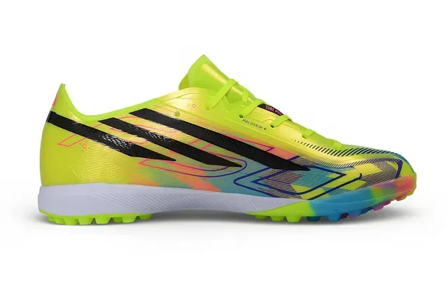 Adidas Yellow Multicolor Neon Synthetic Upper Tie-Dye Outsole Turf Soccer Shoes 7