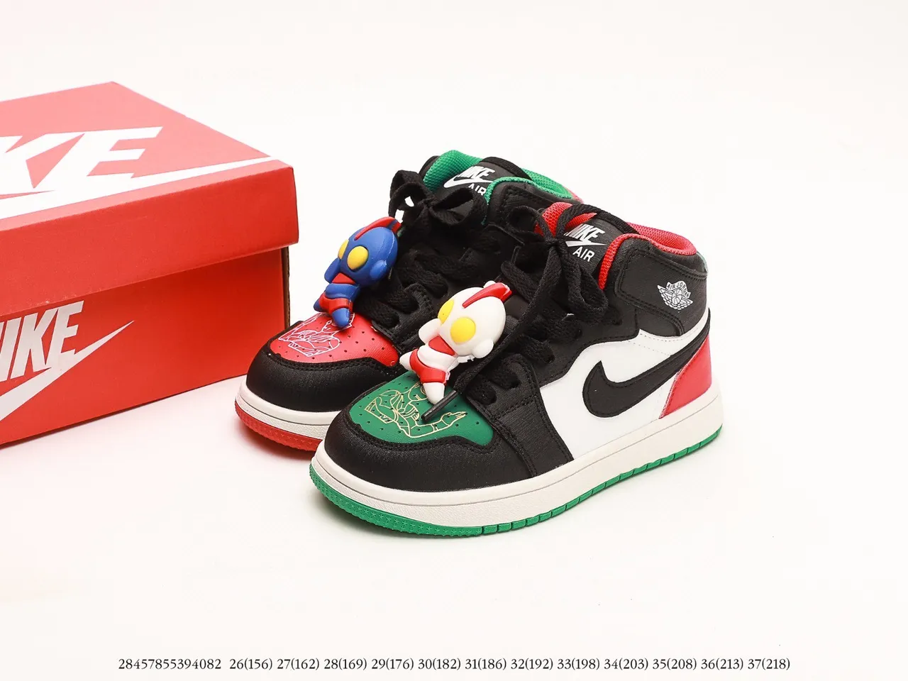 Air Jordan 1 High বাচ্চাদের কালো সাদা লাল ধূসর নীল স্পাইডারওয়েব বাস্কেটবল জুতা 4