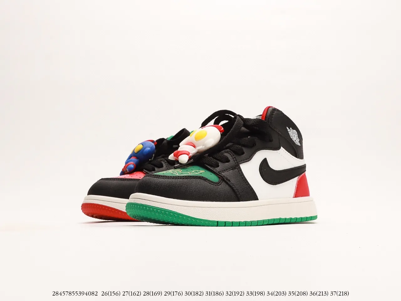 Air Jordan 1 High বাচ্চাদের কালো সাদা লাল ধূসর নীল স্পাইডারওয়েব বাস্কেটবল জুতা 9