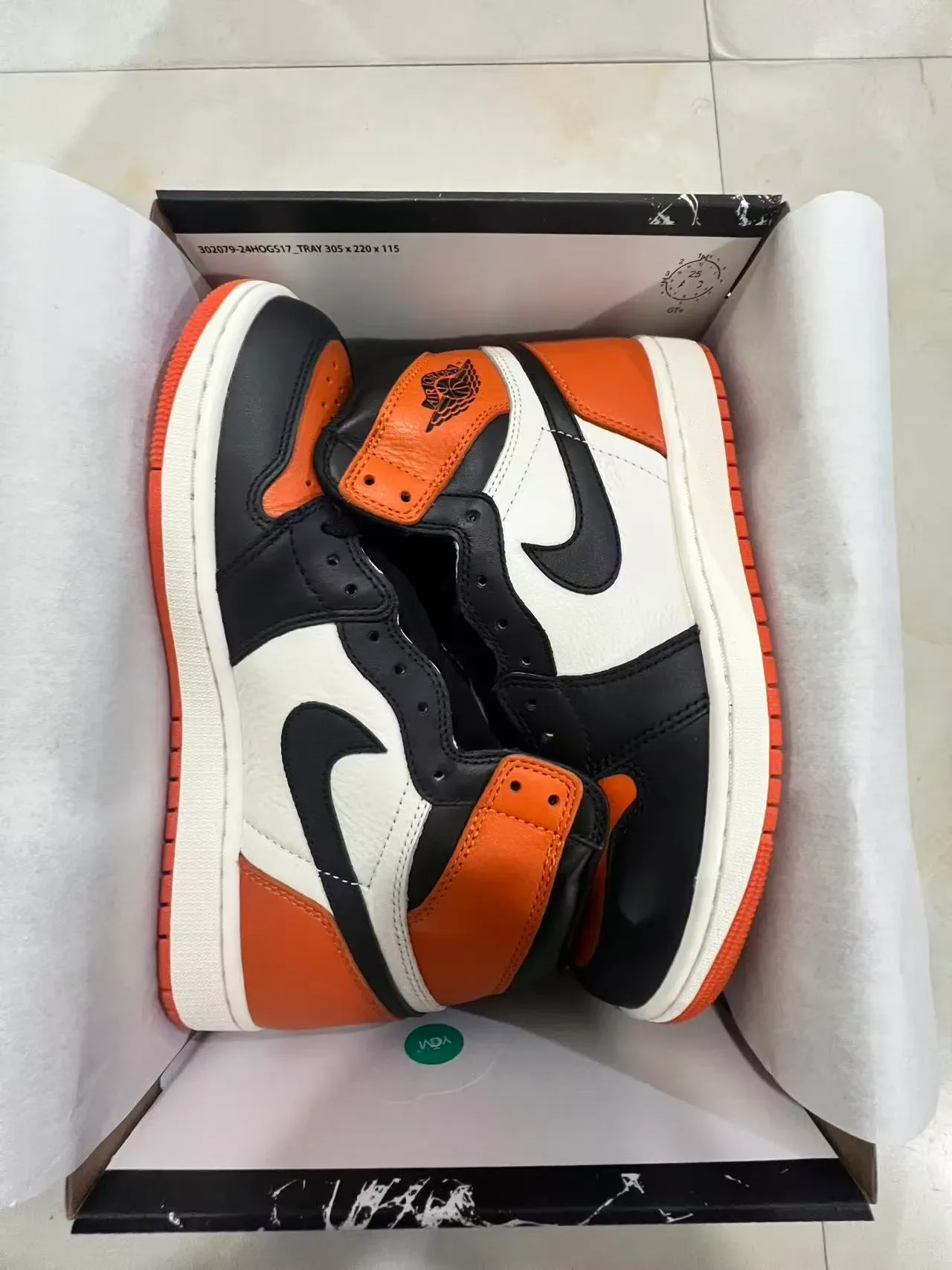 Air Jordan 1 High Zapatillas de Baloncesto Blancas Negras Naranja 9