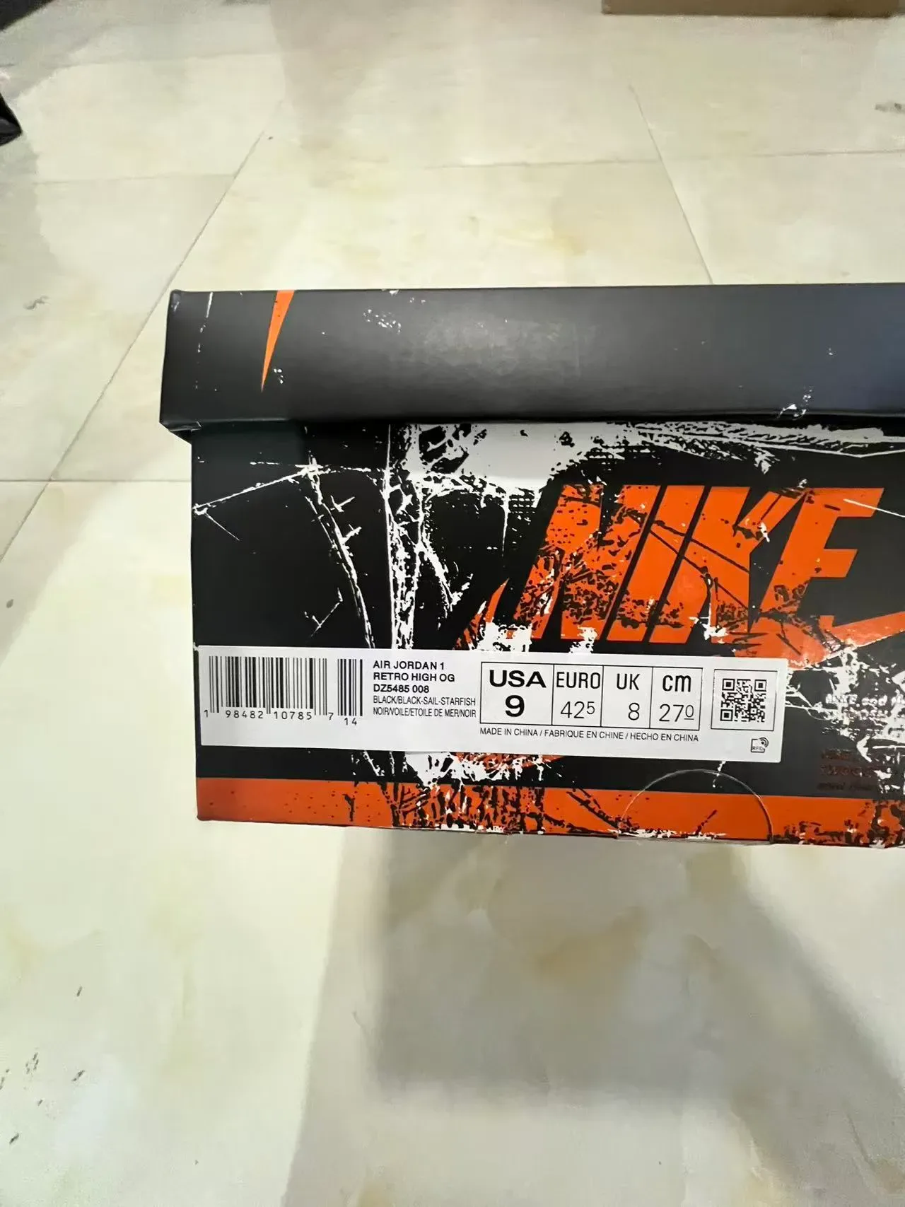Air Jordan 1 High Zapatillas de Baloncesto Blancas Negras Naranja 10