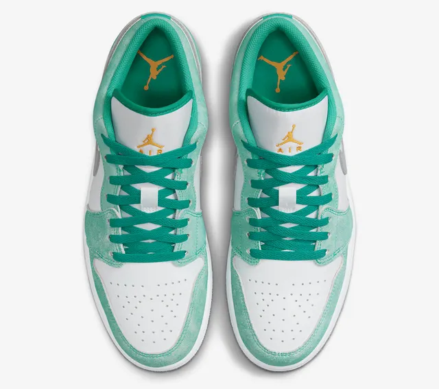 حذاء سنيكرز لايف ستايل Air Jordan 1 Low أخضر نعناعي وأبيض 4