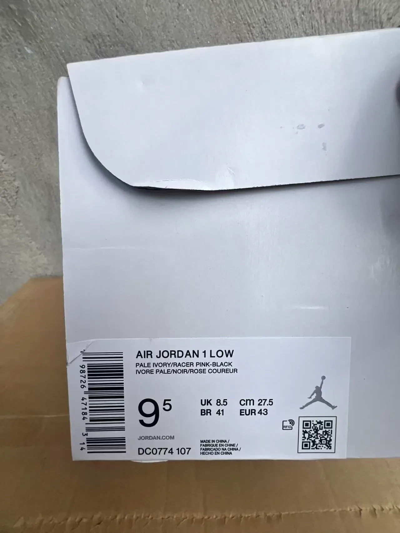 Air Jordan 1 Low সাদা কালো গোলাপি লাইফস্টাইল স্নিকার্স 10