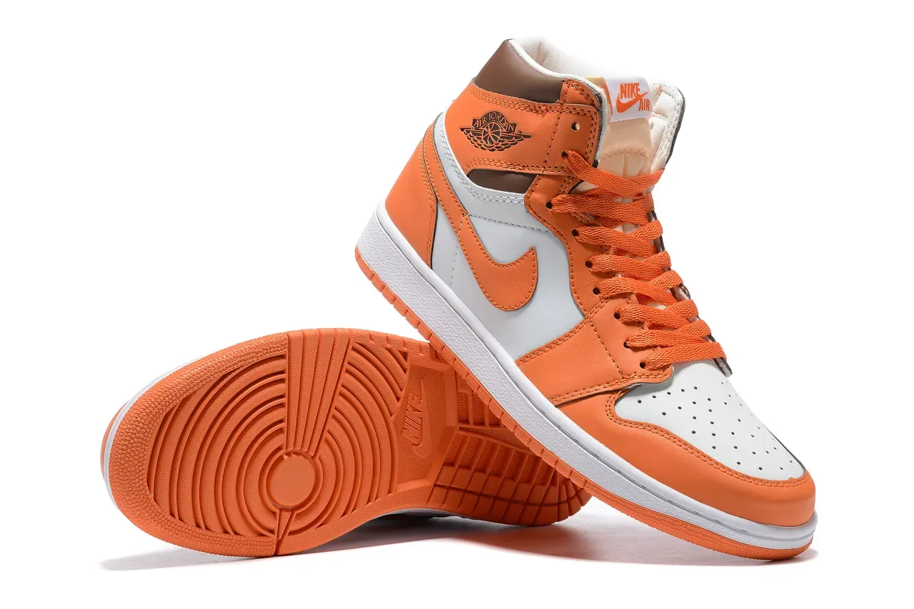Air Jordan 1 नारंगी और ग्रे हाई टॉप बास्केटबॉल जूते 2