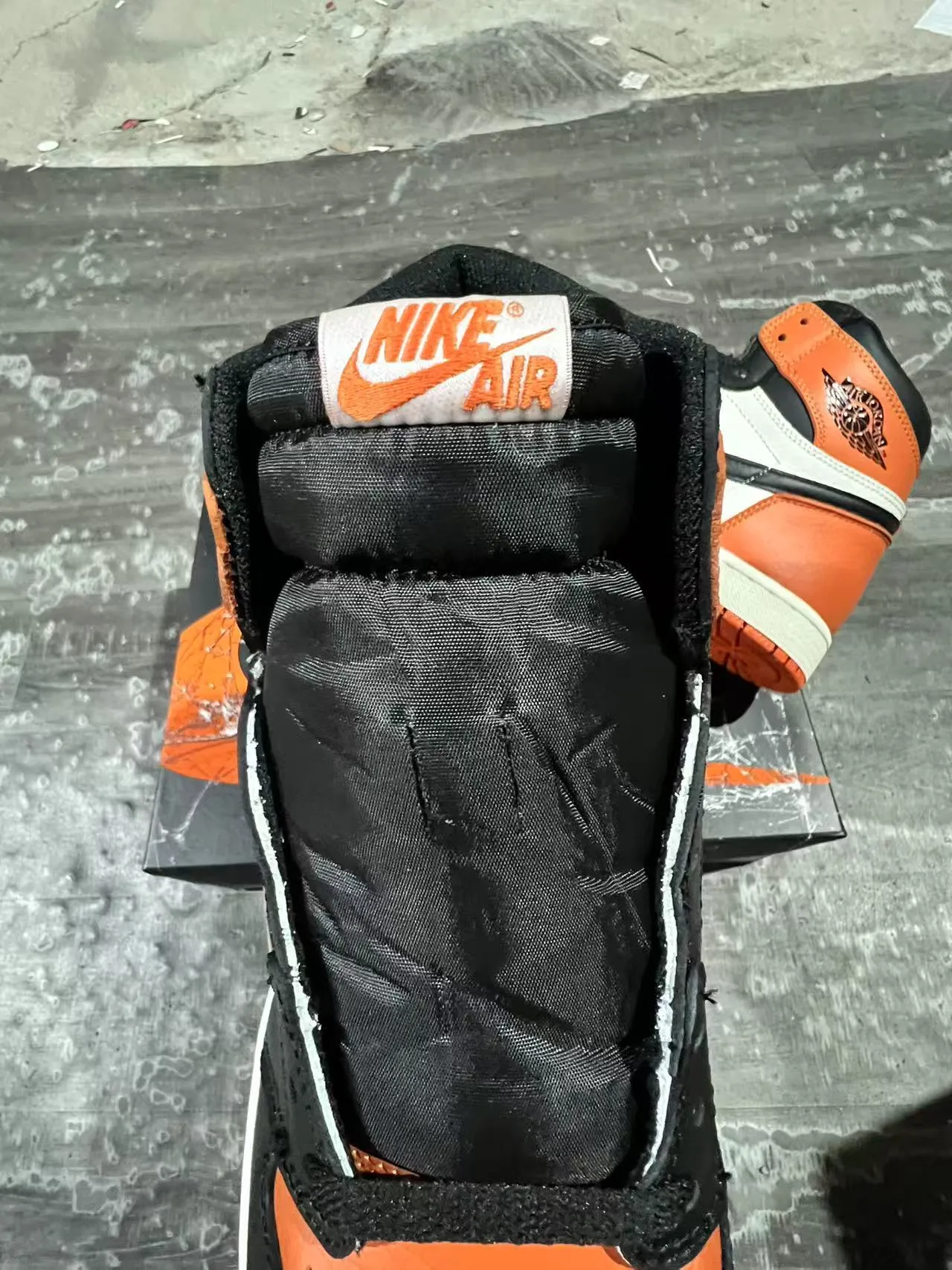 Air Jordan 1 नारंगी काला सफेद बास्केटबॉल जूते 9