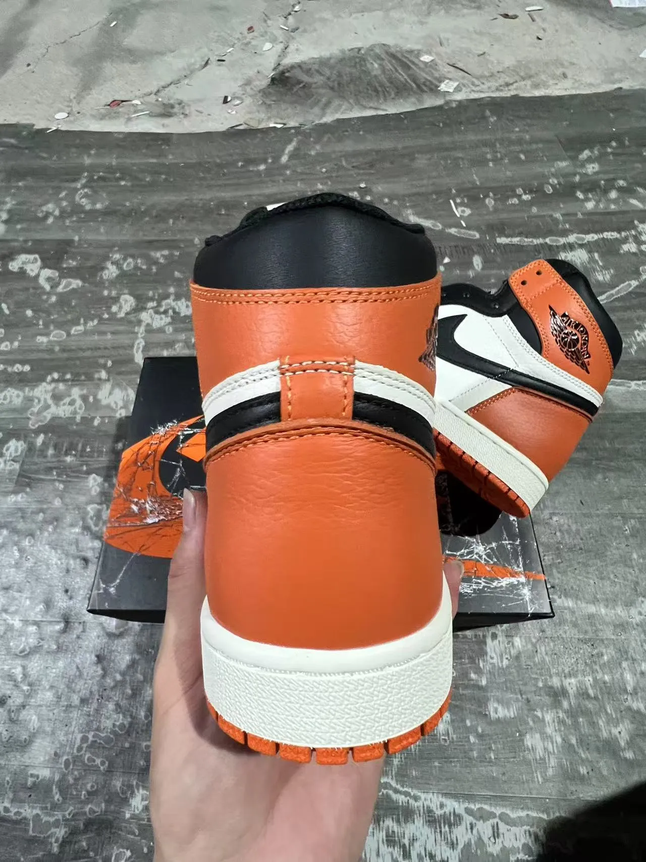 Air Jordan 1 नारंगी काला सफेद बास्केटबॉल जूते 6