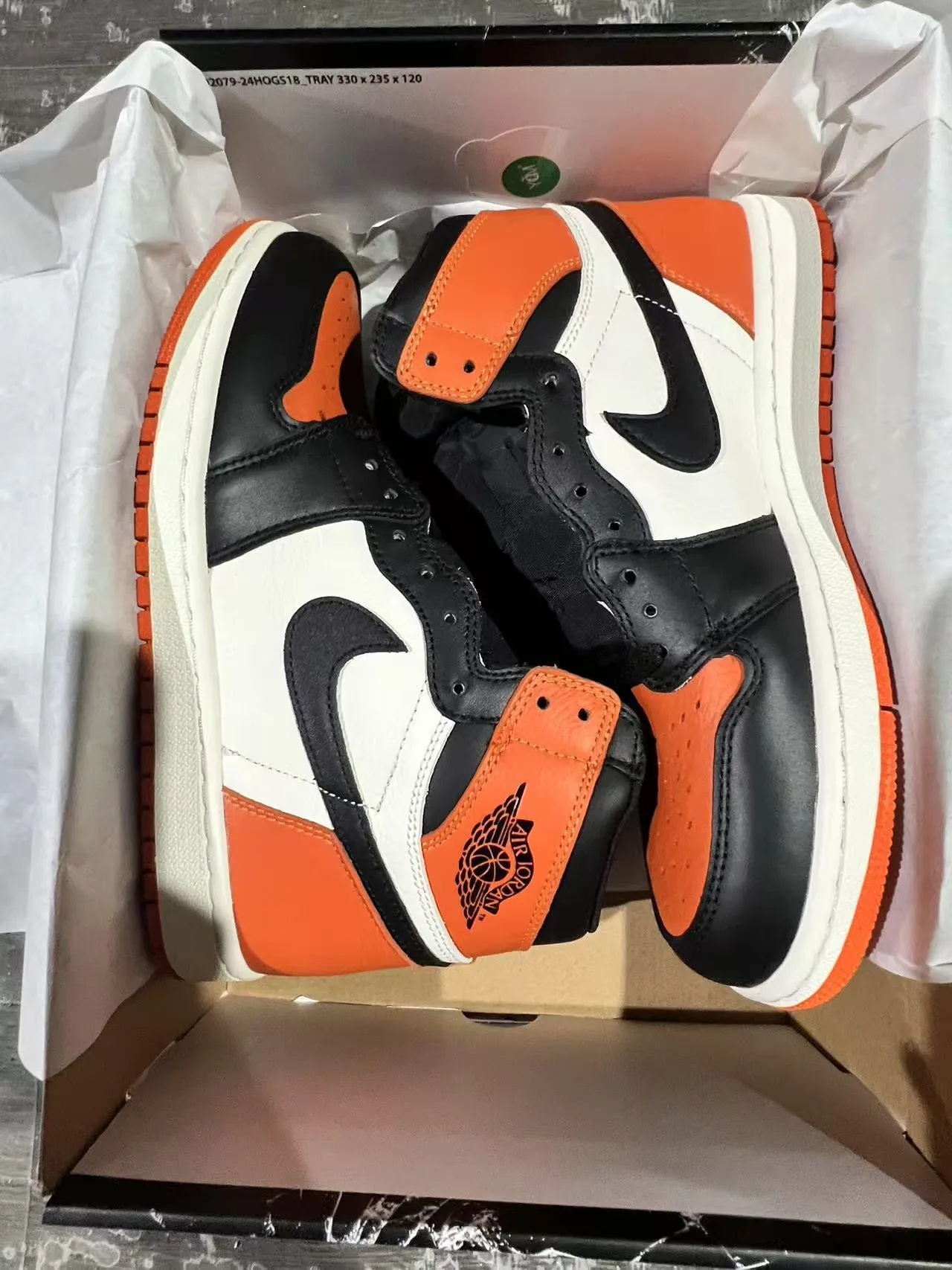 Air Jordan 1 नारंगी काला सफेद बास्केटबॉल जूते 13