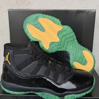 Air Jordan 11 কালো সবুজ হলুদ বাস্কেটবল জুতা