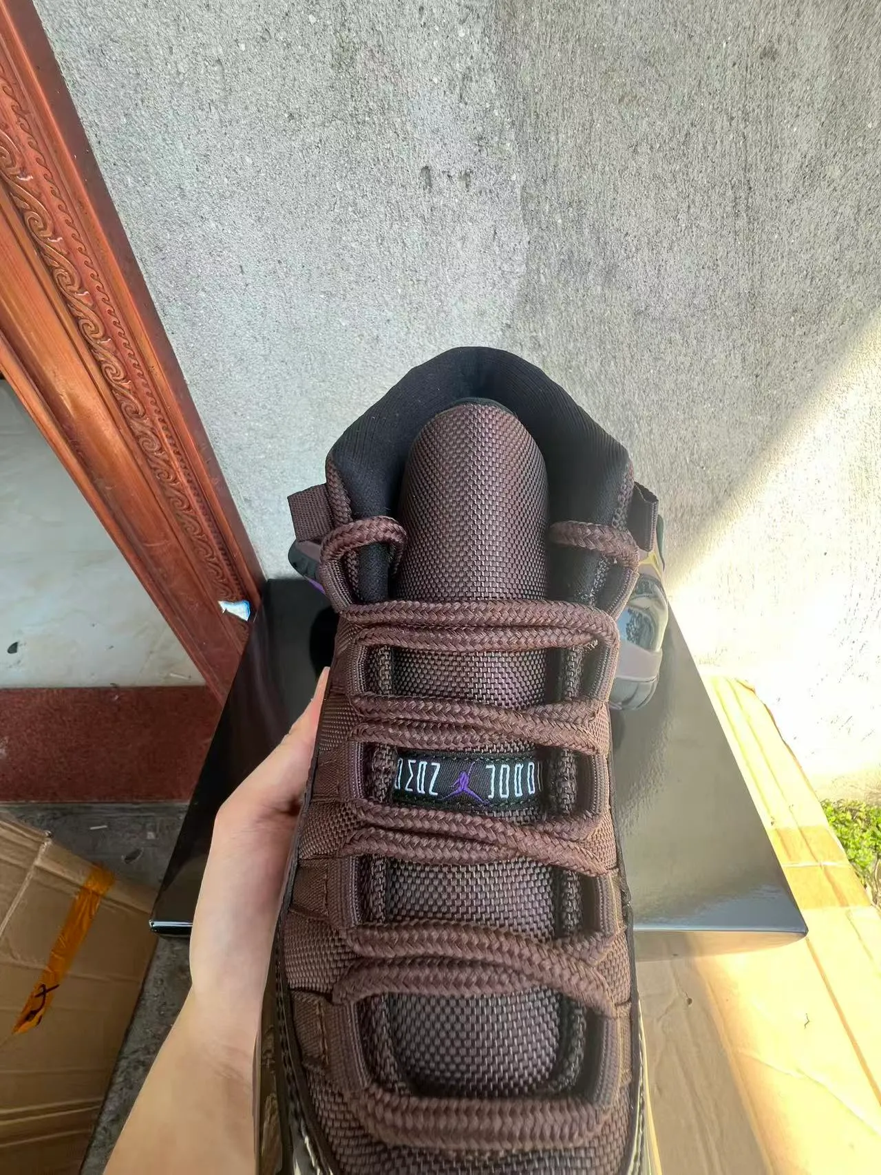 Air Jordan 11 Brown Patent Leather Basketball Shoes 4