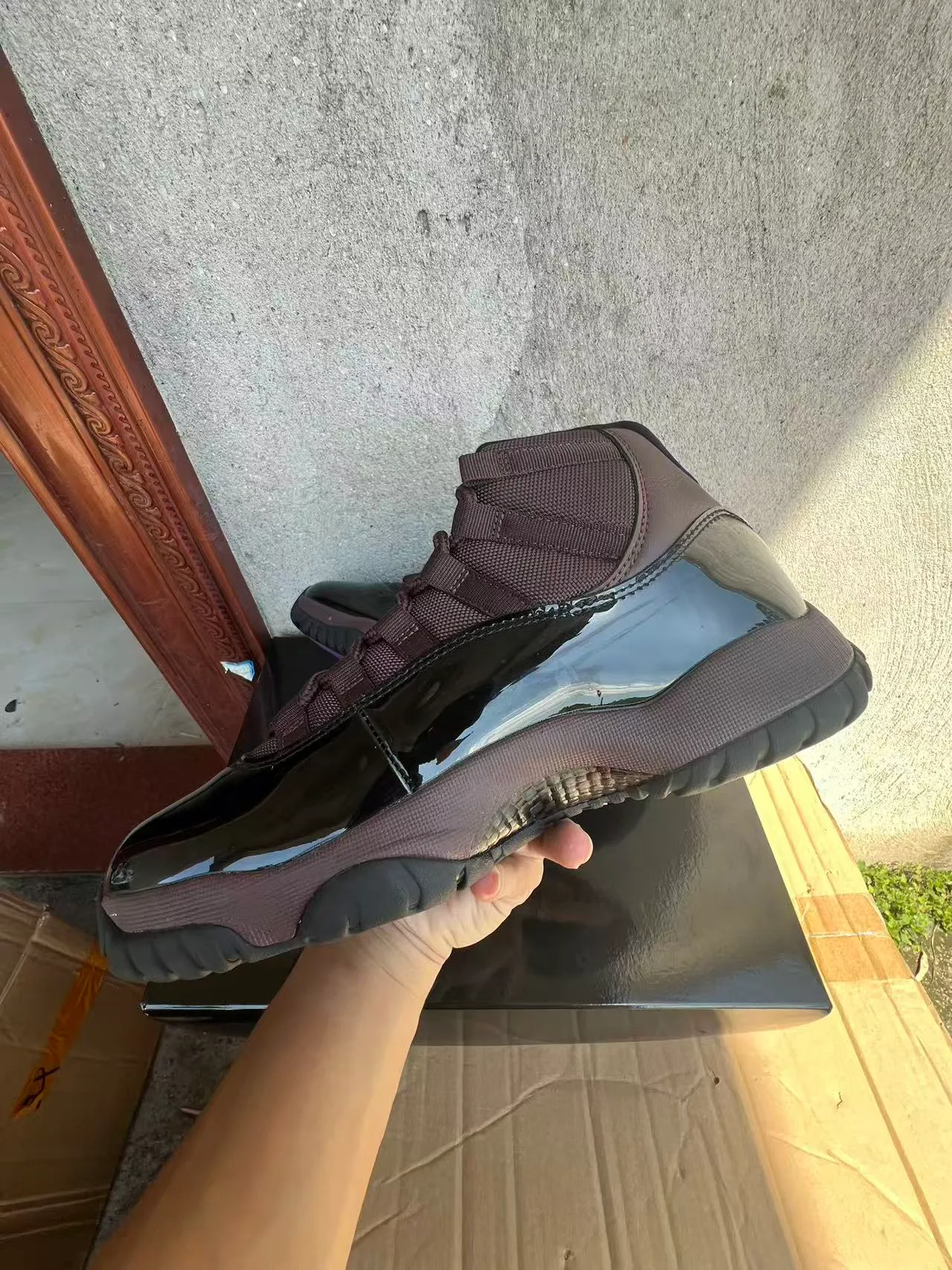 Air Jordan 11 Brown Patent Leather Basketball Shoes 5