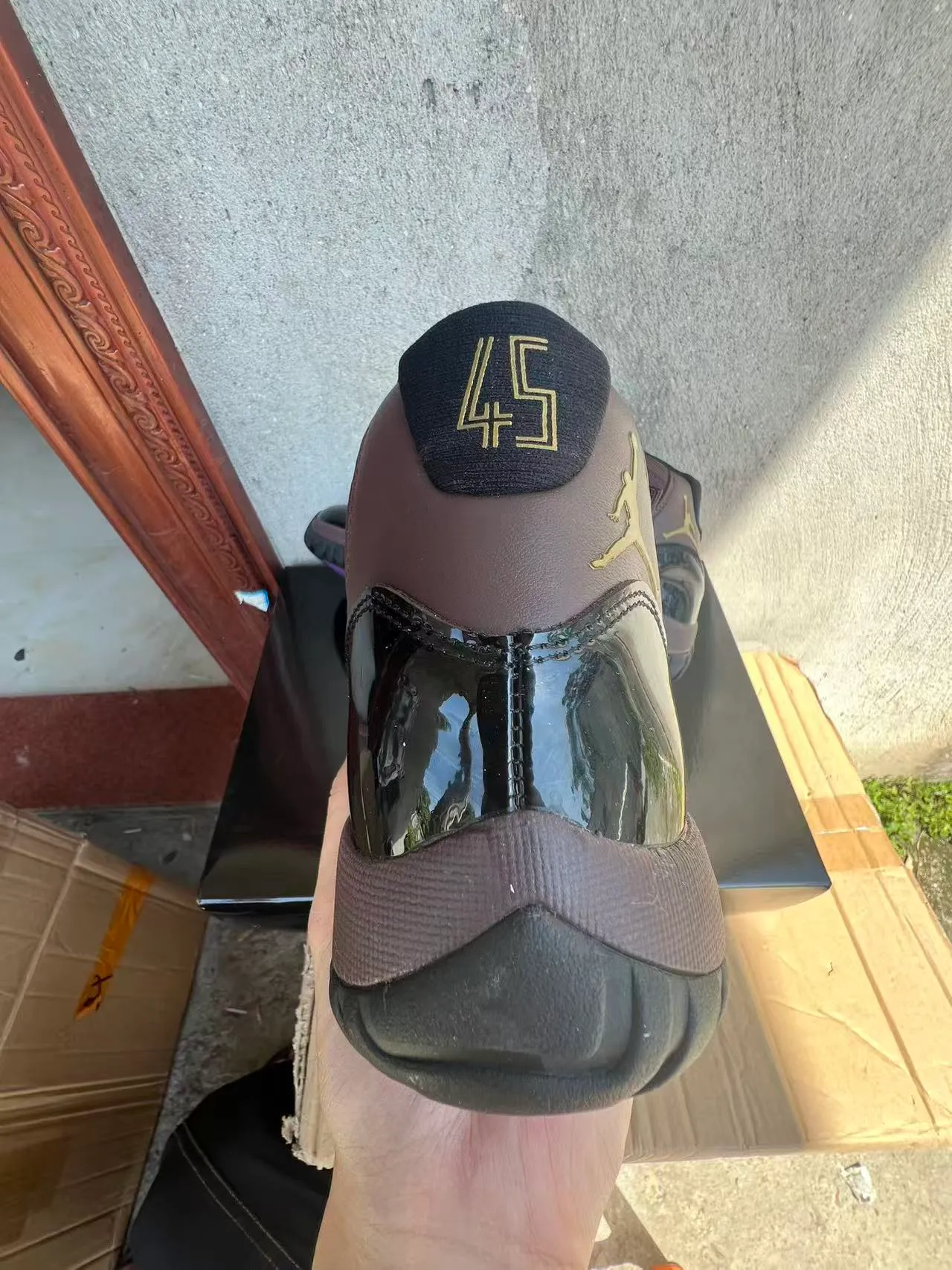 Air Jordan 11 Brown Patent Leather Basketball Shoes 8