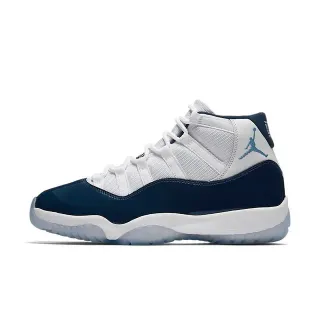 Air Jordan 11 白海军蓝 亮面皮革 篮球鞋