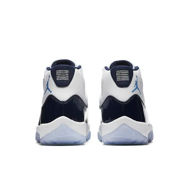 Air Jordan 11 Chaussures de Basketball Blanc Navy Cuir Patenté 2