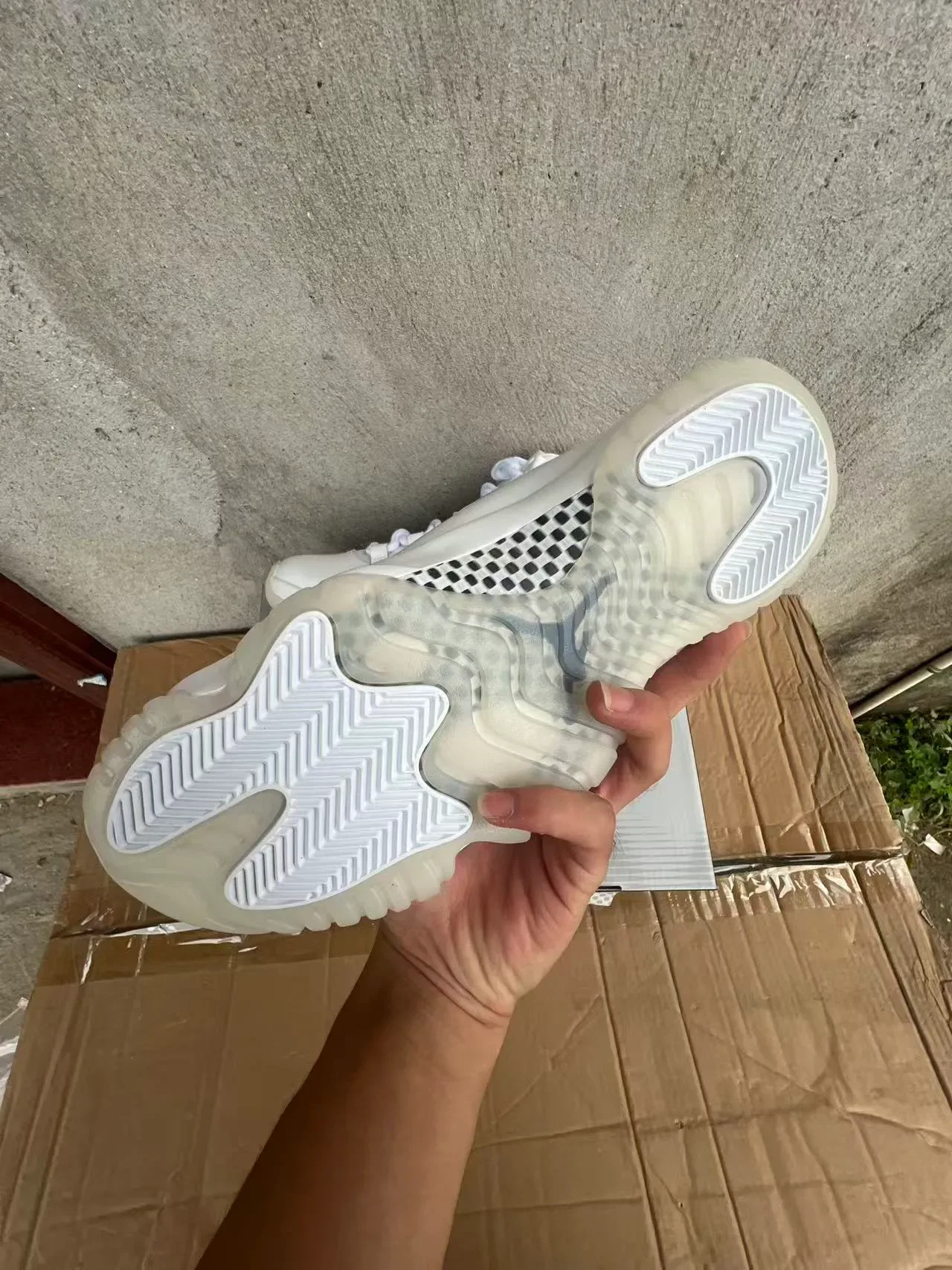 Air Jordan 11 أحذية كرة السلة أبيض جلد لامع 6