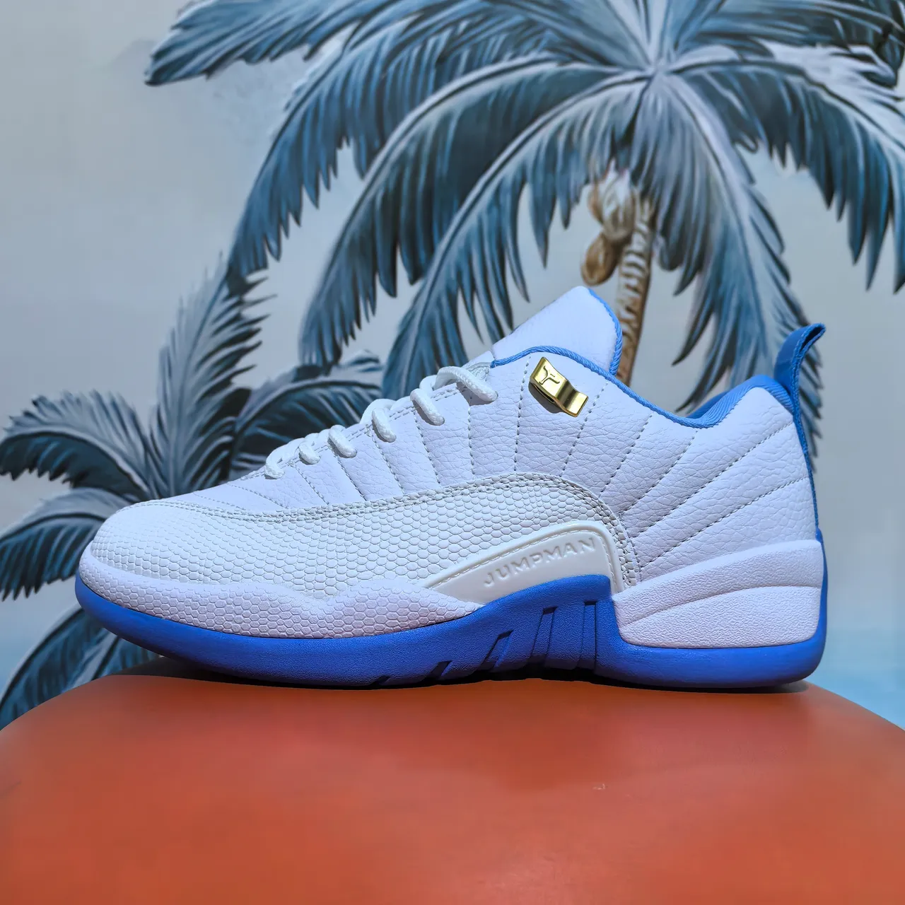 Air Jordan 12 White and Light Blue Basketball Shoes 11