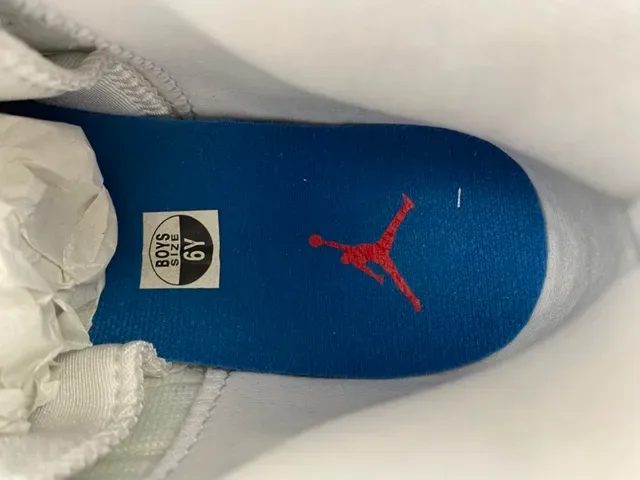 Air Jordan 12 Chaussures de Basketball Blanc et Bleu Royal 9