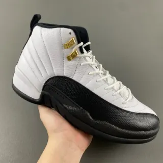 Air Jordan 12 Branco Preto Dourado Tênis de Basquete