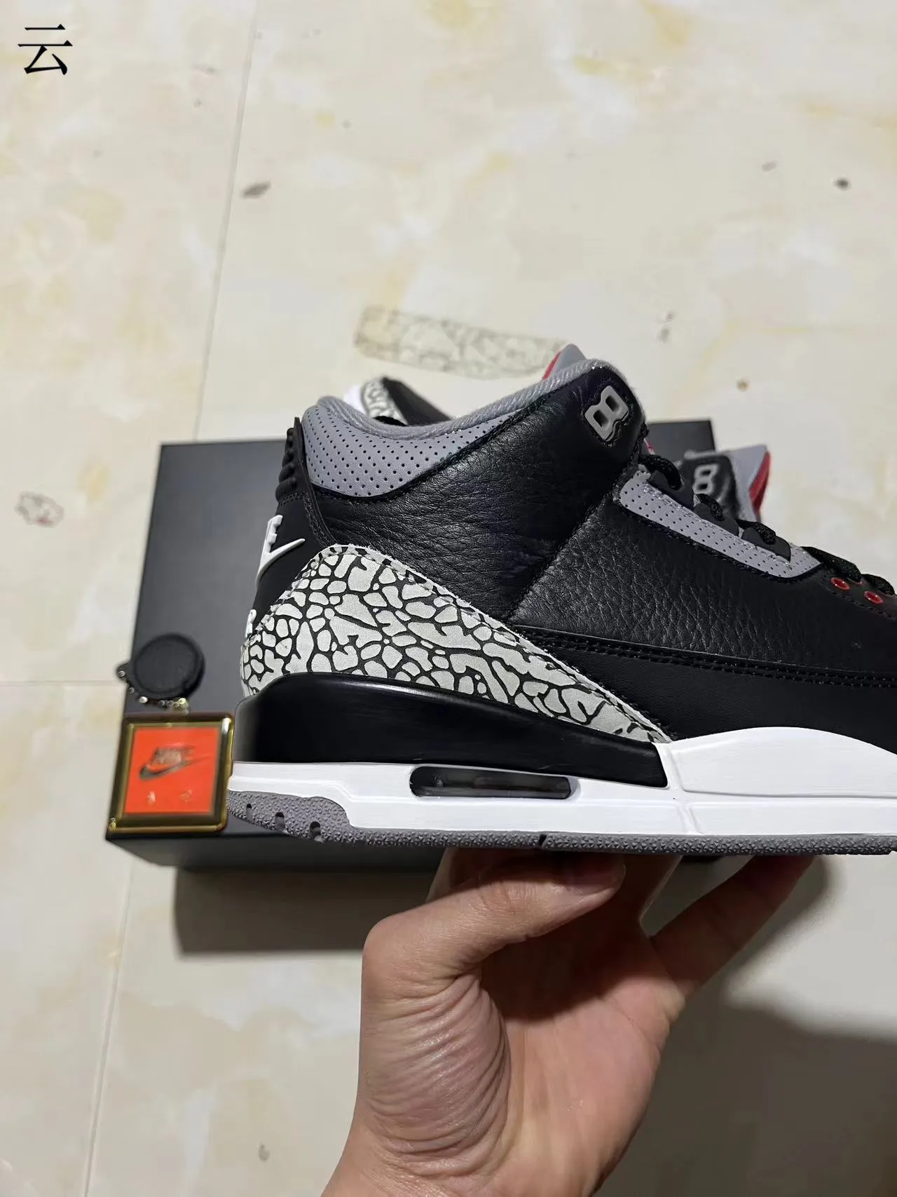 Air Jordan 3 Black Elephant Chaussures de Basket 7