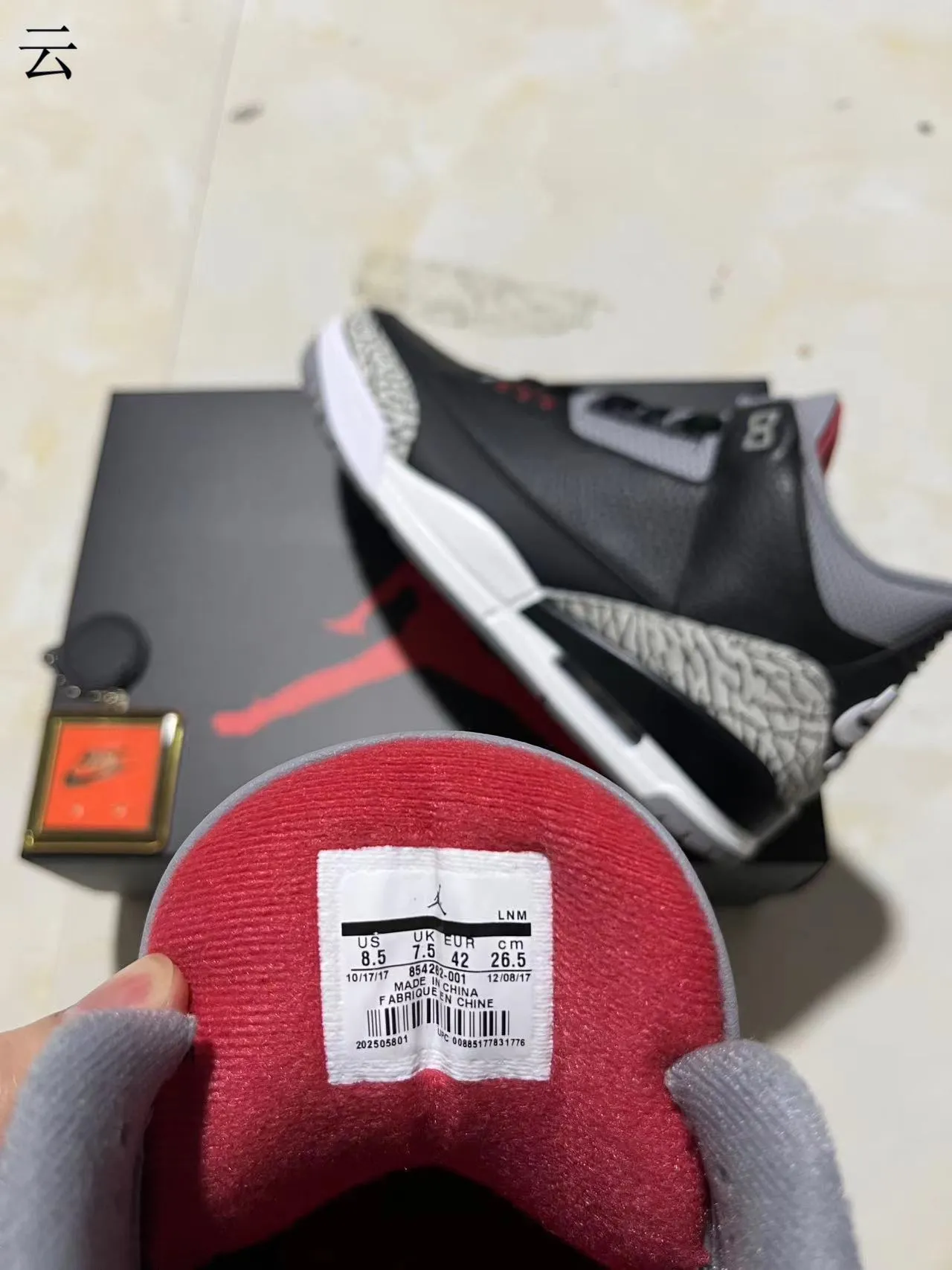 Air Jordan 3 Black Elephant Chaussures de Basket 9