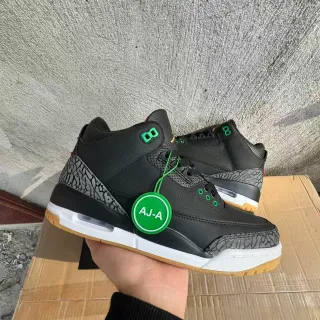 Tênis de basquete Air Jordan 3 preto elefante verde