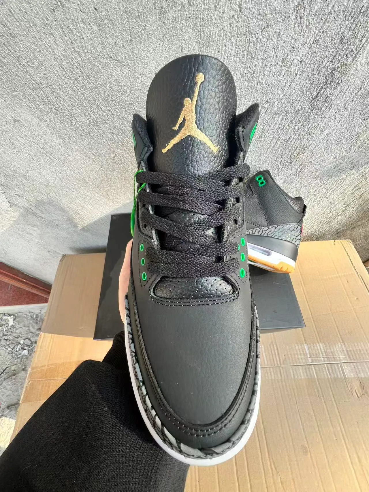 Air Jordan 3 কালো হাতি সবুজ বাস্কেটবল জুতো 3