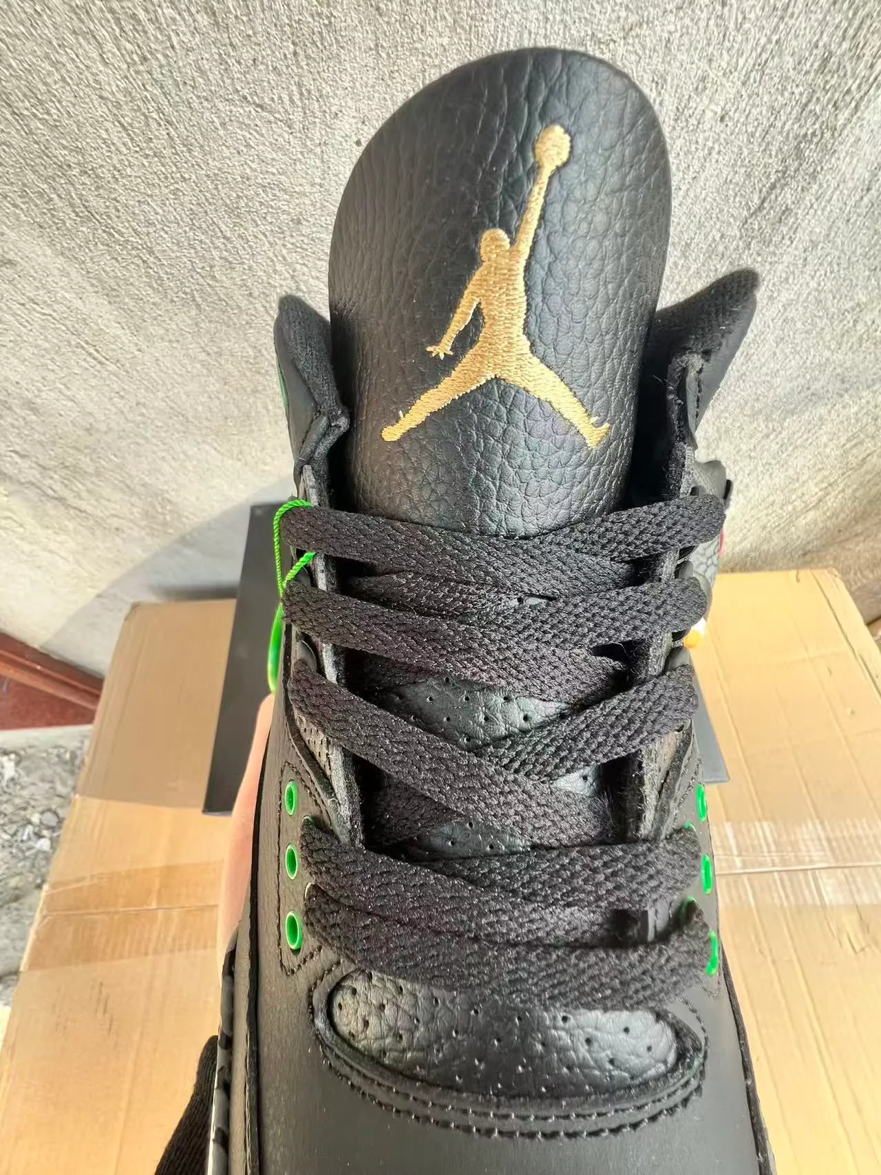 Air Jordan 3 কালো হাতি সবুজ বাস্কেটবল জুতো 4