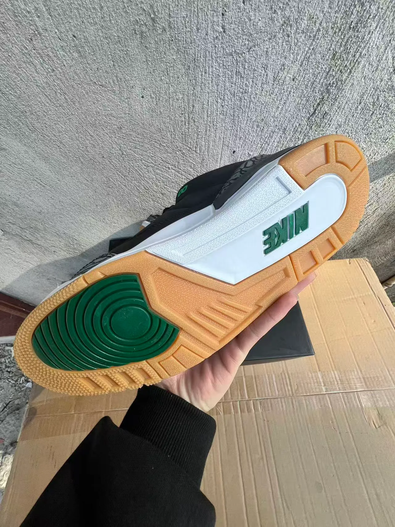 Air Jordan 3 কালো হাতি সবুজ বাস্কেটবল জুতো 6