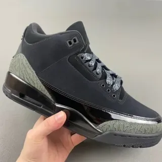 Air Jordan 3 黑色橄榄色象纹篮球鞋